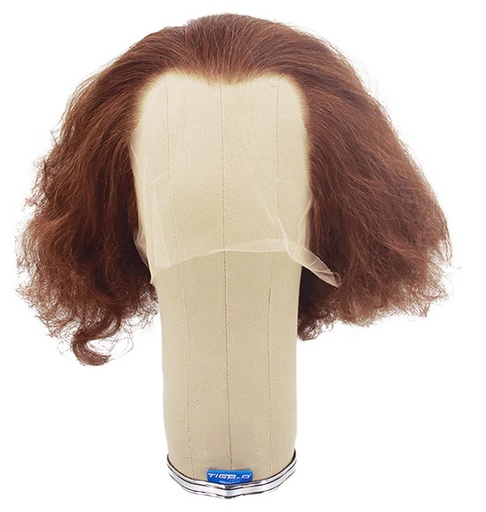 [ATB-REF-00431] Woman Wig, Back wefted Front Hantied in Theatre Lace, Synthetic Hair 15-30cm (117gr), color Brown