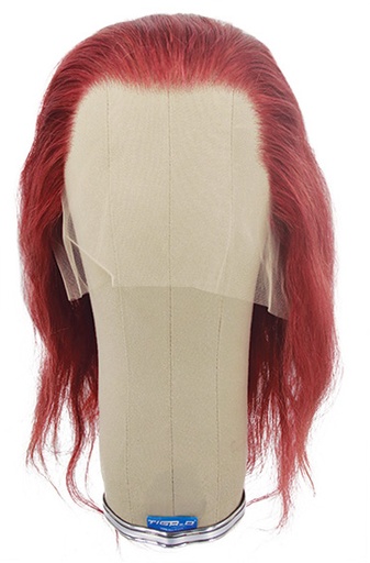 [ATB-REF-00434] Woman Wig, 100% Hantied in Theatre Lace, Human Hair 27cm (116gr), color Medium Burgandy