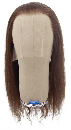 [ATB-REF-00438] Woman Wig, 100% Hantied in Theatre Lace, Human Hair 40-45cm (167gr), color Ash Brown