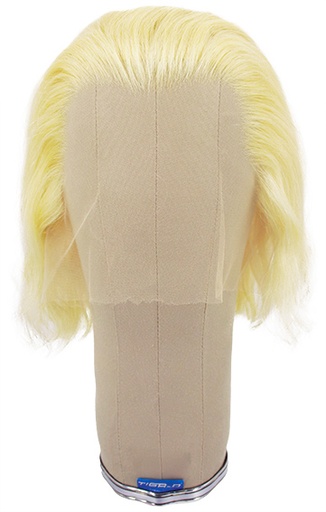 [ATB-REF-00442] Woman Wig, Back wefted front hantied in Theatre lace front, Human Hair 11-25cm (84gr), color Light Blonde