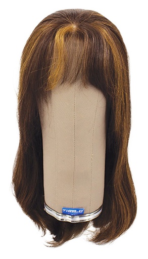 [ATB-REF-00465] Woman Wig, Back Wefted front Hantied in Welded 45 Lace Front, Human Hair 12-39cm (165gr), color Brown