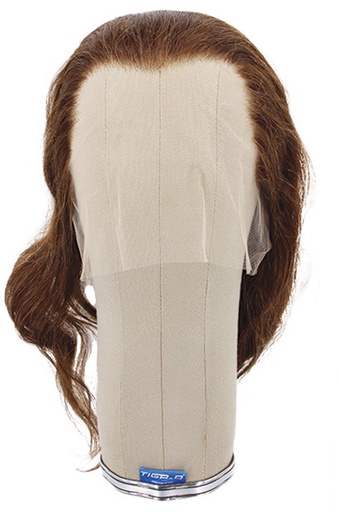 [ATB-REF-00469] Woman Wig, 100% Full Hantied in Theatre Lace, Human Hair 30cm (82gr), color Brown