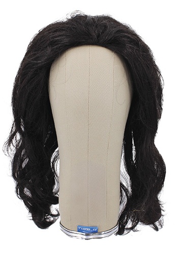 [ATB-REF-00518] Woman Wig, Full Wefted in Hard Front, Synthetic Hair 39cm (173gr), color Black