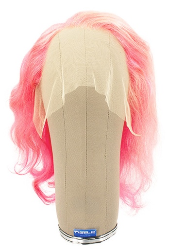 [ATB-REF-00523] Woman Wig, 100% Hantied in Theatre Lace, Human Hair 23cm (71gr), color Custom Pink