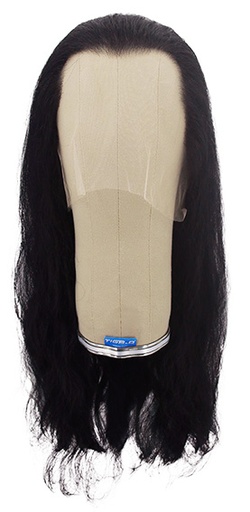 [ATB-REF-00524] Woman Wig, Back wefted Front Hantied in Theatre Lace front, Synthetic Hair 45-60cm (185gr), color Black