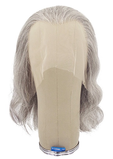 [ATB-REF-00527] Woman Wig, 100% Hantied in Theatre Lace Front, Synthetic Hair 27cm (86gr), color Light Grey