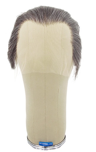 [ATB-REF-00540] Man Wig, 100% Hantied in Theatre Lace, Synthetic Hair 9cm (48gr), color Medium Grey