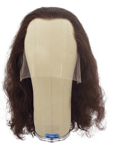 [ATB-REF-00545] Woman Wig, Back wefted front hantied in Theatre Lace, Synthetic Hair 36cm (118gr),color Medium Brown