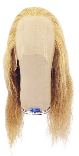 [ATB-REF-00555] Woman Wig, Back wefted front hantied in Theatre Lace front, Human Hair 35cm (120gr), color Light Blond