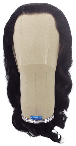 [ATB-REF-00566] Woman Wig, Back wefted front hantied in Theatre Lace front, Synthetic Hair (180gr),style, color Black