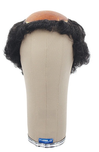 [ATB-REF-00576] Man Wig, Full Wefted and silicone in top, lengar style, Synthetic Hair 8cm (68gr), color Black