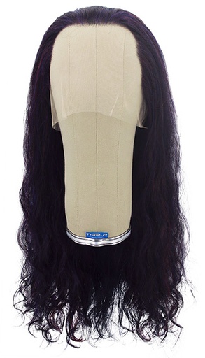 [ATB-REF-00588] Woman Wig, Back wefted front hantied in Theatre Lace front, Synthetic Hair 58cm (188gr), color Dark Blue