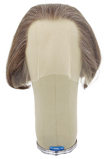 [ATB-REF-00589] Woman Wig, Back wefted front hantied in Theatre Lace, Synthetic Hair 21cm (80gr), color Brown Grey