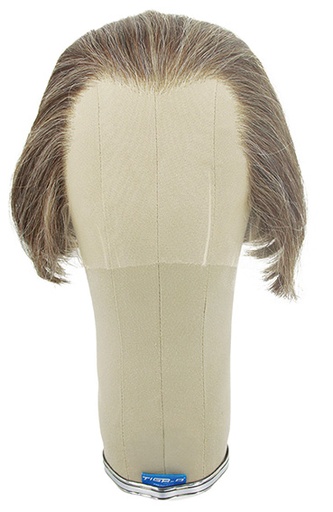 [ATB-REF-00594] Woman Wig, Back Wefted front hantied in Theatre lace front, Synthetic Hair 10-22cm (87gr), color Brown Grey
