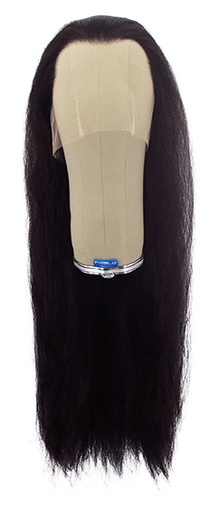 [ATB-REF-00595] Woman Wig, Back wefted front hantied in Theatre Lace front, Synthetic Hair 85cm (240gr), color Black