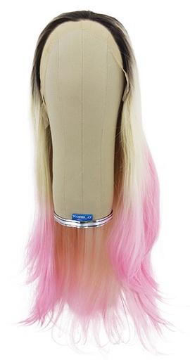 [ATB-REF-00606] Woman Wig, Back wefted front hantied in theatre china lace, Synthetic Hair 50-60cm (383gr), color Custom