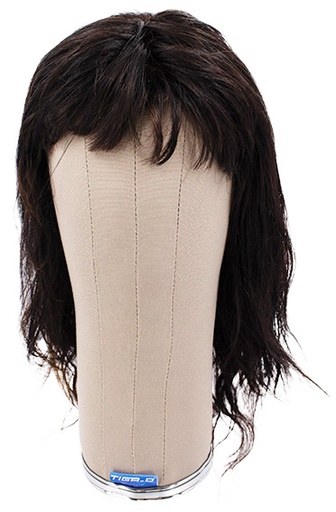 [ATB-REF-00612] Custom Wig, 100% Handweft in Hard front, Human hair 30-35cm (160gr), color Off Black