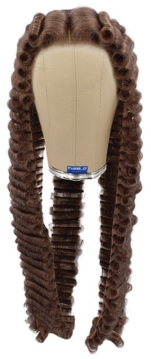 [ATB-REF-00615] Custom Moliere Wig, Theatre lace front, Back wefted, top & front hantied with 5 panel, Yak hair (295gr) style, color Pale Brown