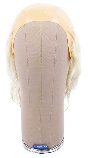 [ATB-REF-00619] Silicone Bald Wig, 100% Handtied, Human hair 12cm, color Light Grey