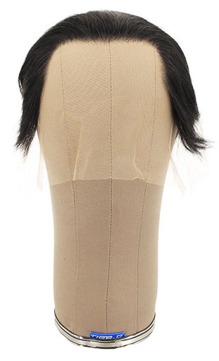 [ATB-REF-00120] Man Wig, 100% Handtied in Theatre Lace, Human Hair  0.78-8.26inch(2-21cm), Black