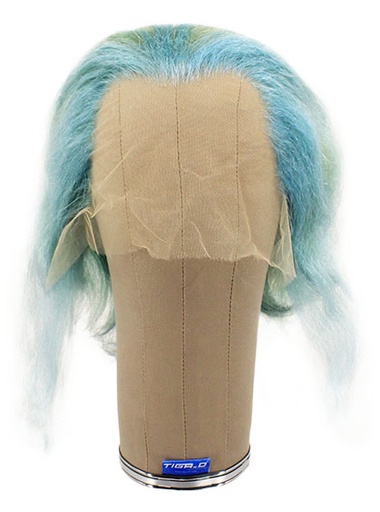 [ATB-REF-00054] Man Wig, 100% Handtied in Theatre Frontlace, Yak Hair 5.9-13.7inch (15-35cm), Custom Green