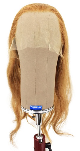 [ATB-REF-00138] Woman Wig, 100% Handtied in Film Frontlace, Human Hair,  19.6inch/50cm, Medium Blonde