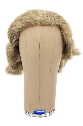 [ATB-REF-00083] Damenperücke, 100% Handgeknüpft mit Bänderansatz, Büffelhaar, 20cm/7.8inch, Hellgrau