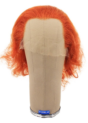 [ATB-REF-00085] Damenperücke, 100% Handgeknüpft in Theater Ansatztüll, Büffelhaar, 24cm/9.4inch, Orange