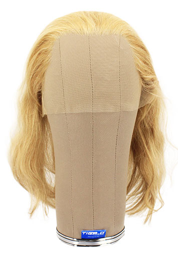 [ATB-REF-00038] Woman Wig, 100% Handtied in Theatre Frontlace, Human Hair,  11.8inch/30cm,  Light Blonde