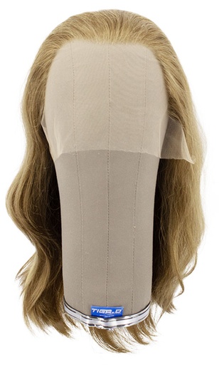 [ATB-REF-00149] Woman Wig, 100% Handtied in Theatre Lace, Human Hair, 11.8inch/30cm, Medium Blonde