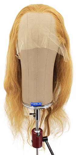[ATB-REF-00141] Damenperücke, 100% Handgeknüpft in Theater Ansatztüll, Echthaar, 50cm/19inch, Mittel Blond