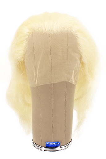 [ATB-REF-00013] Damenperücke, 100% Handgeknüpft in Theater Ansatztüll, Büffelhaar, 30cm/11.8inch, Weiss