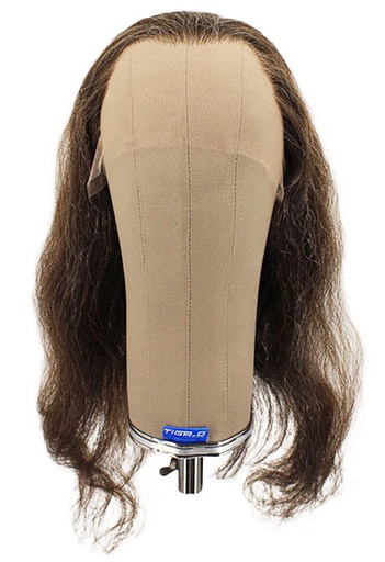 [ATB-REF-00094] Damenperücke, 100% Handgeknüpft in Theater Ansatztüll, Büffelhaar, 36-50cm(14-19inch),  Dunkel Braun