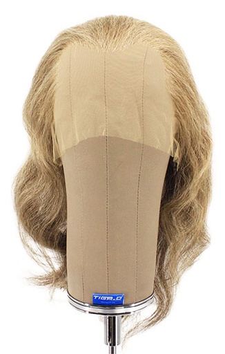 [ATB-REF-00096] Damenperücke, 100% Handgeknüpft in Theater Ansatztüll, Büffelhaar, 37cm/14.6inch, Grau
