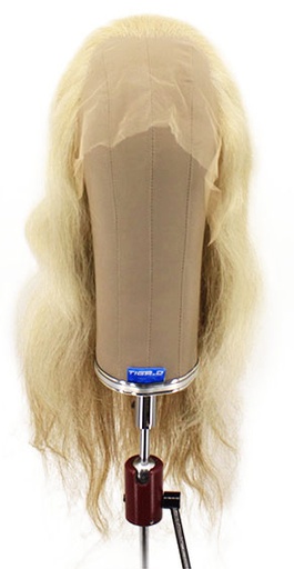 [ATB-REF-00098] Damenperücke, 100% Handgeknüpft in Theater Ansatztüll, Büffelhaar, 40-50cm (15.7-19.6inch), Tritone Hell Grau