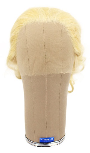 [ATB-REF-00020] Damenperücke, Hinterkopf, Ansatzhandgeknüpft in Theater Ansatztüll, Büffelhaar, 30cm/11.8inch, Hellblond