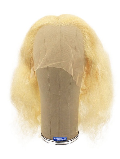 [ATB-REF-00048] Damenperücke, Hinterkopf, Ansatzhandgeknüpft in Theater Ansatztüll, Büffelhaar, 37cm/14inch, Hellblond