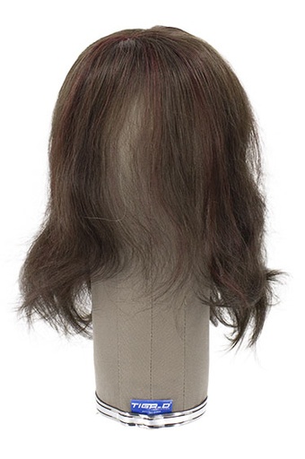 [ATB-REF-00218] Woman Wig, Back Wefted Top Handtied in Hard Front, Human Hair, 10inch/27cm, Dark Brown Red