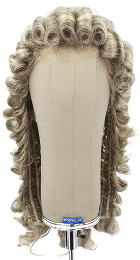 [ATB-REF-00018] Man Wig, 100% Handtied in Theatre Lace, 3 Pcs Panel Wefted, Yak Hair, Styled, Color Medium Grey
