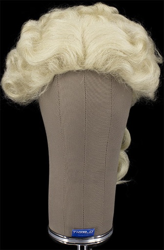 [ATB-REF-00035] Herrenperücke, Voll Tressiert mit Bänderansatz mit Unter Handgeknüpftansatz, Büffelhaar, Styled, Weiss