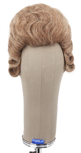 [ATB-REF-00049] Woman Wig, Back Wefted, Front Handtied in Hard Front, Yak Hair, Styled, Red Brown