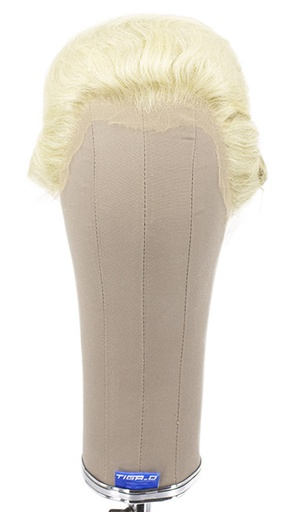 [ATB-REF-00055] Woman Wig, 100% Handtied in Theatre Frontlace, Yak Hair, Styled, Medium Grey