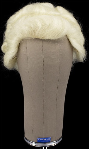 [ATB-REF-00066] Herrenperücke, 100% Handgeknüpft mit Bänderansatz, Büffelhaar, Styled, Weiss