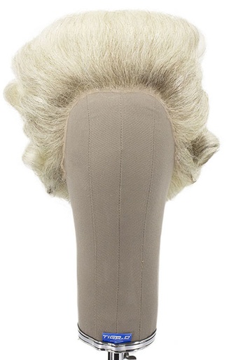 [ATB-REF-00070] Woman Wig, Back Wefted Front Handtied in Theatre Lace, Hardfront, Yak Hair, Styled, Medium Grey