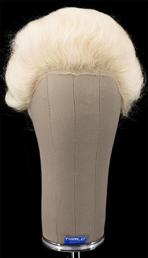 [ATB-REF-00074] Damenperücke, Hinterkopf, Ansatzhandgeknüpft in Theater Bänderansatztüll, Büffelhaar, Styled, Weiss