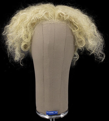 [ATB-REF-00077] Herrenperücke, 100% Handgeknüpft in Theater Ansatztüll, Büffelhaar, 25cm/9.8inch, Styled, Hellblond