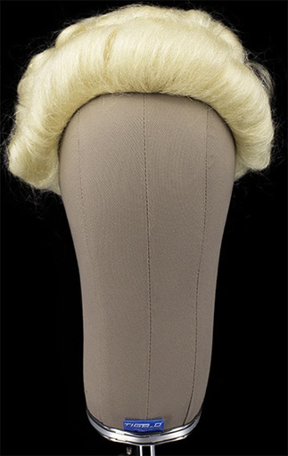 [ATB-REF-00082] Herrenperücke, Tressiert mit Bänderansatz, Büffelhaar, Styled, Weiss
