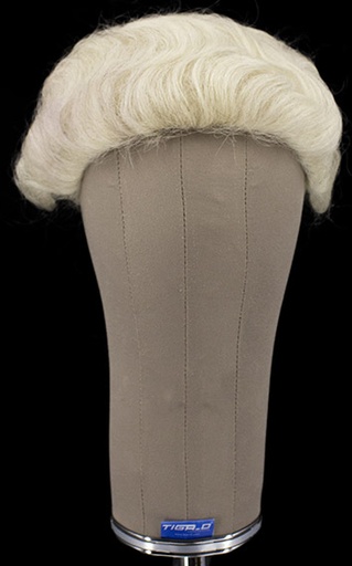 [ATB-REF-00100] Herrenperücke, Tressiert mit Bänderansatz, Büffelhaar, Styled, Weiss