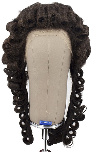 [ATB-REF-00109] Man Wig, Back Wefted, Front Handtied, Theatre Frontlace with 3 Rokoko Side Panel, Yak Hair, Dark Brown