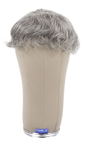 [ATB-REF-00421] Herren Haarteil, Kunsthaar 11cm/4.3inch, Mittel Dunkelgrau